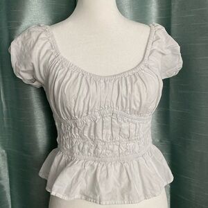 White Ruffled Top